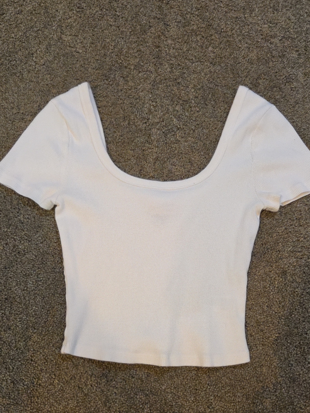 Universal Thread Cream Ribbed Scoop Crop Top
